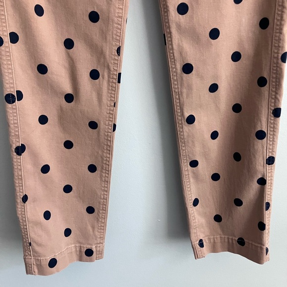 J. CREW Tan and Navy Polka Dot Mid Rise Chinos Size 00 (Measure like a 2-4) - Picture 4 of 11